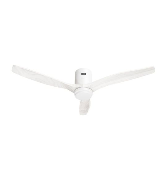 HOMBLI Smart Ceiling Fan & Light - White & White Wood Smartverlichting