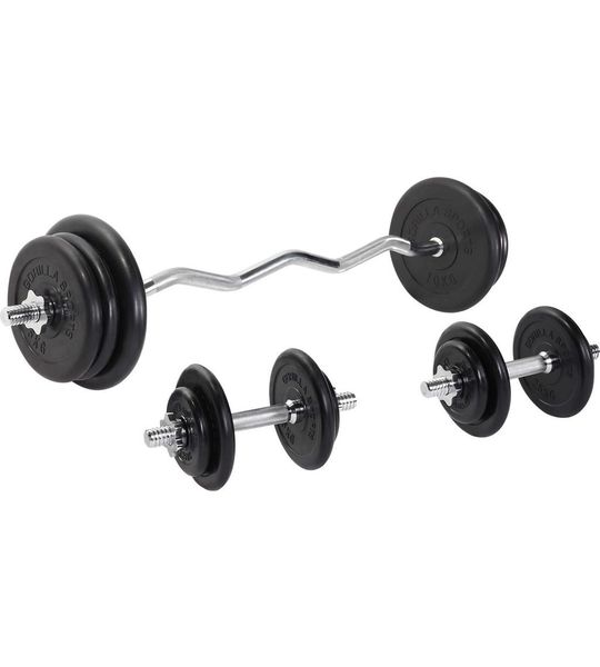 Gorilla Sports EZ-Curlset 70 kg Rubber - 30 mm