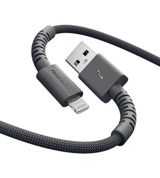 Fresh 'n Rebel Flexwave Silicone Braided Usb-a Naar Lightning Usb-kabel 2 M Storm Grey