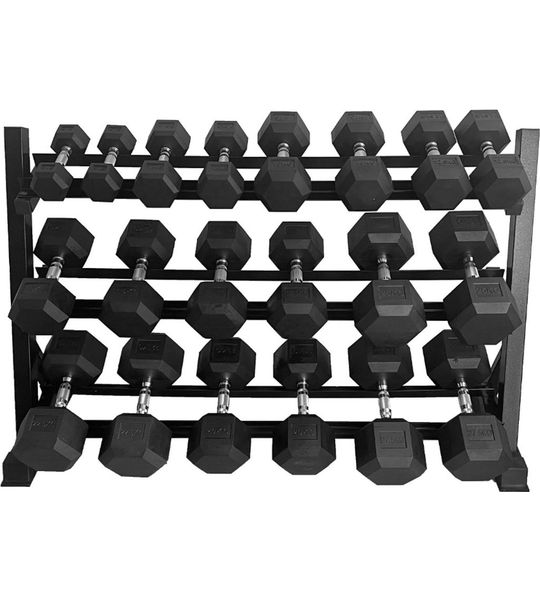 Hexagon XL Dumbbellset 5 t/m 27.5kg inclusief XL 3-laags Rack