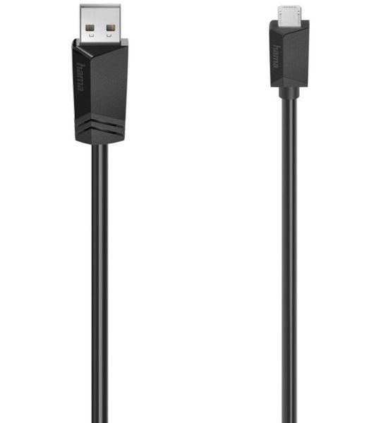 Hama Micro-USB-kabel, USB 2.0, 480 Mbit/s, 3,00 m Kabel Zwart
