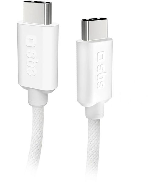 Sbs Mobile Usb-c Naar Braided 60w 1.5m Kabel 15 M Wit