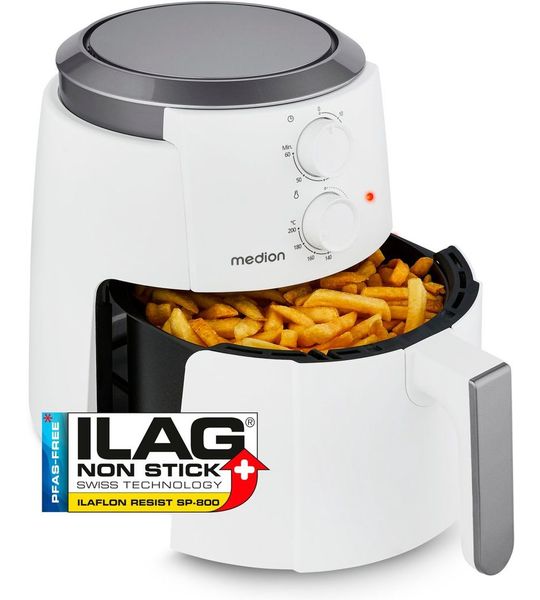 MEDION L Airfryer P30 - 4,7 L - 1500 W - 60 min timer - Wit