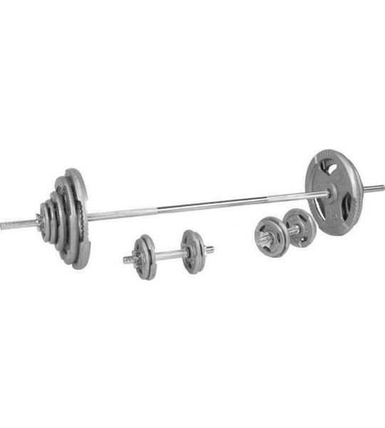 Gorilla Sports Halterset 100 kg Gripper Gietijzer - Schroefsluiting 30 mm