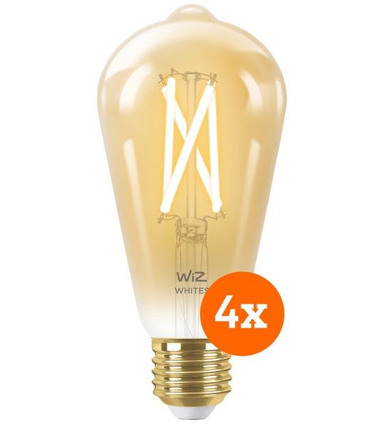 WiZ Smart Filament lamp Edison 4-pack - Warm tot Koelwit Licht - E27