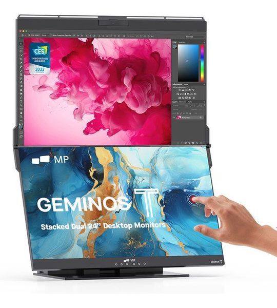 Mobile Pixels Geminos T - Gestapelde Monitor 2x 24-inch 1920 X 1080 (full Hd) Touch