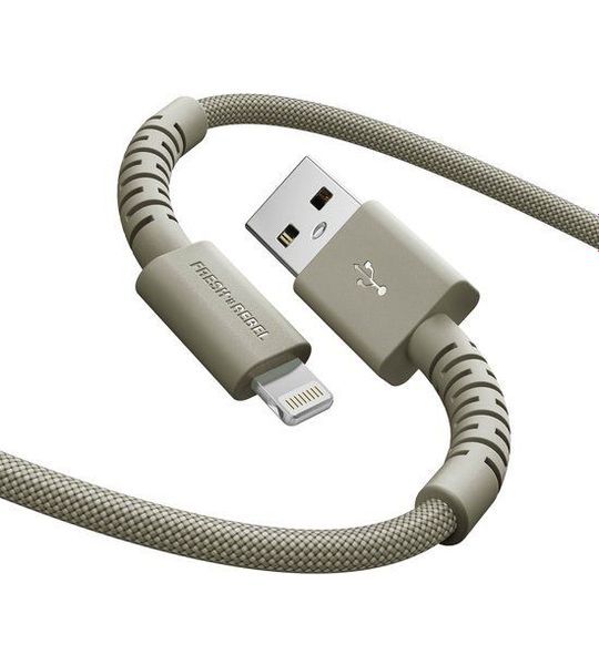 Fresh 'n Rebel Flexwave Silicone Braided Usb-a Naar Lightning Usb-kabel 2 M Dried Green
