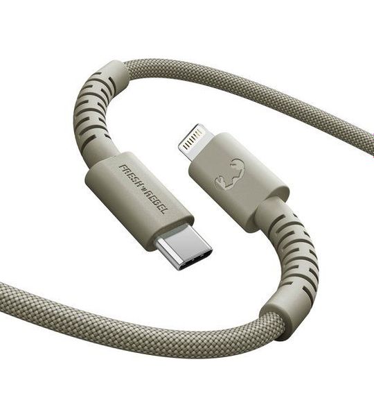 Fresh 'n Rebel Flexwave Silicone Braided Usb-c Naar Lightning Usb-kabel 2 M Dried Green