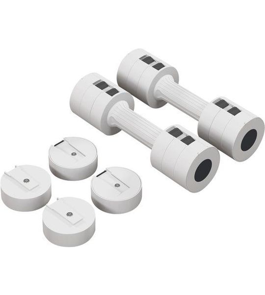 SPORTNOW-Kunststoff, Stahl-Weiß-26,5L x 7,5B x 7,5H cm-Hanteln