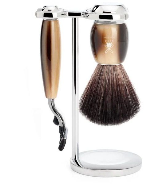 MÜHLE Scheerset Vivo 3-delig - Hoornbruin - Mach3