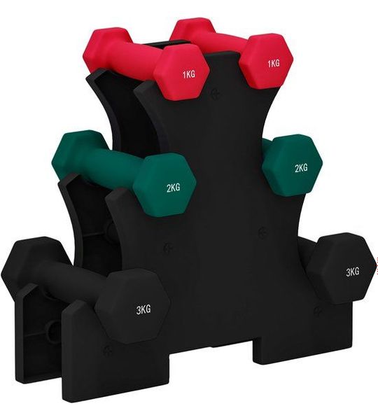 SPORTNOW Halterset - Metaal - 34x9x34cm - Rood, Groen en Zwart