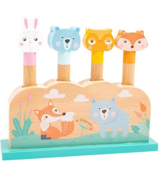 Small Foot - Houten Motoriek Vorm Insteekspel Bosdieren, 5dlg.