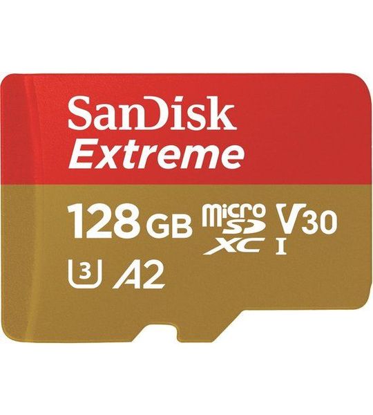 SanDisk XC Extreme 128GB (R190MB/s) Micro SD-kaart Goud