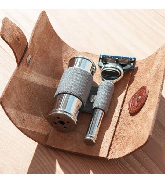 MÜHLE -Lederen Etui met kwast en Fusion