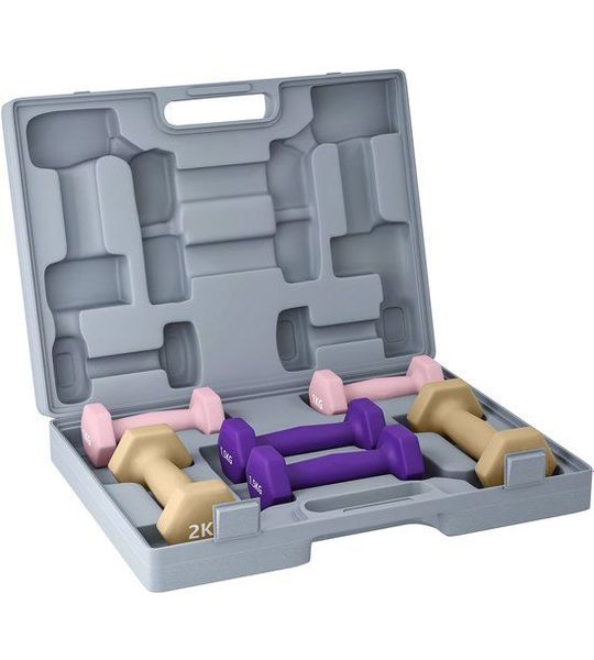 SPORTNOW Halterset Staal, Kunstleer 41L x 30B x 8H cm Roze+Paars+Koffie