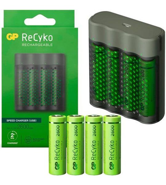 GP Usb-lader M451+4xaa 2600mah Batterijoplader