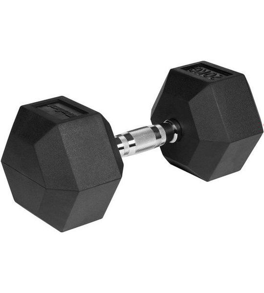 Rubberized cast iron dumbbell HEX 20 kg REBEL ACTIVE