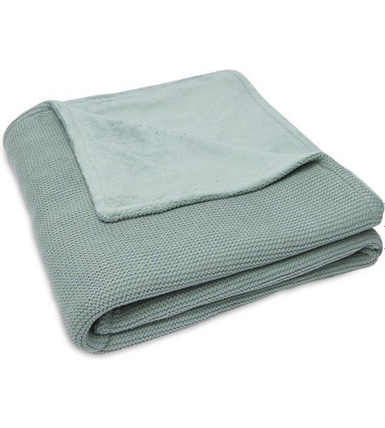 Deken Wieg Jollein Basic Knit 75x100 Forest Green/Fleece