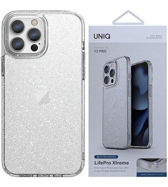 UNIQ Lifepro Xtreme Tinsel Case voor iPhone 13 Pro Transparant