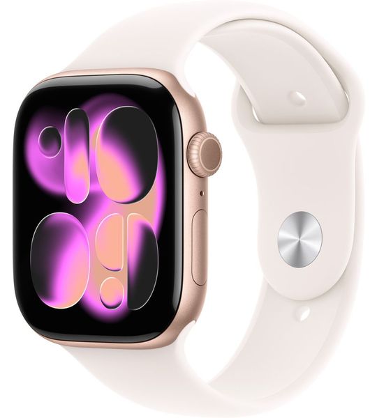 Apple Watch Series 11 gps - 46mm aluminium Case - Light Blush Sport Band S/m Smartwatch Rose Gold