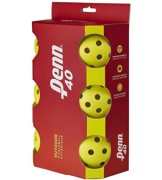 Pickleball Balls Head Penn 40 Outdoor Yellow