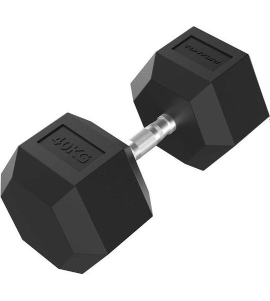 Tunturi Platinum Hexa Dumbbell - Rubber - 1x 40g - Zwart