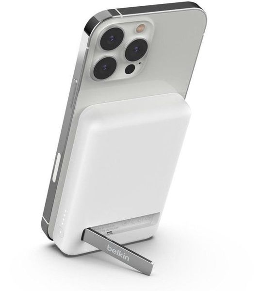 Belkin Magsafe Compatibel Wireless Power Bank With Kick Stand 5000mah White