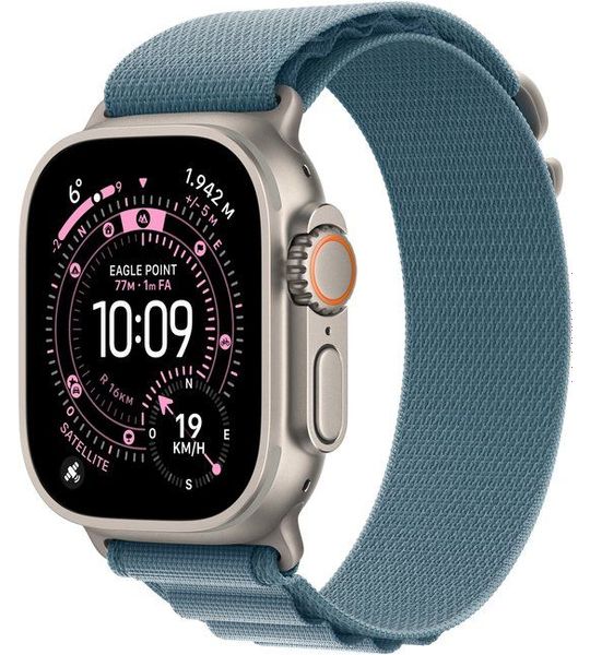 Apple Watch Ultra 3 gps + Cellular - 49mm natural Titanium Case - Light Blue Alpine Loop Medium Smartwatch Natural
