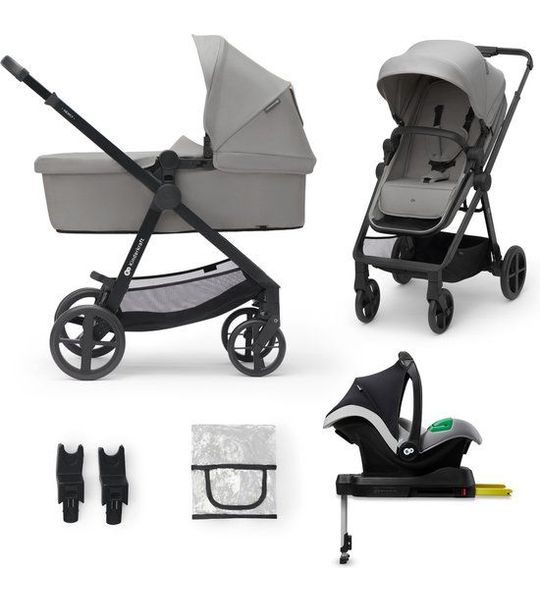 Kinderwagen Kinderkraft Newly 4-in-1 Pro Moonlight Grey met Autostoel en Base