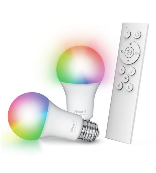 Trust Wifi Bulb Starter Set 2 Smart RGB Bulbs + Remote Schakelaar