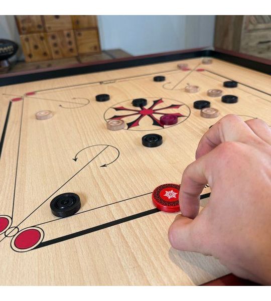 Precise Carrom Bord – 9 mm Hout – 85×85 cm – Met Draagtas