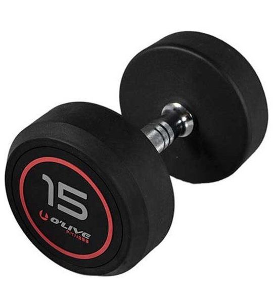 Olive Professionele Dumbbell 15 Kg Zilver
