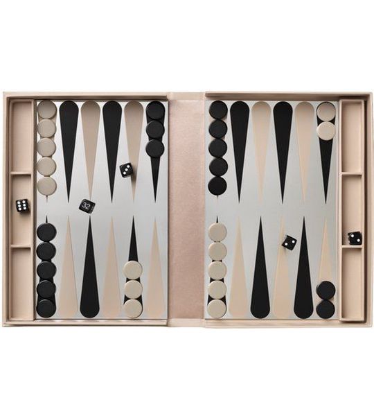 Printworks Classic - Art Of Backgammon Mirror - Beige/Zilver