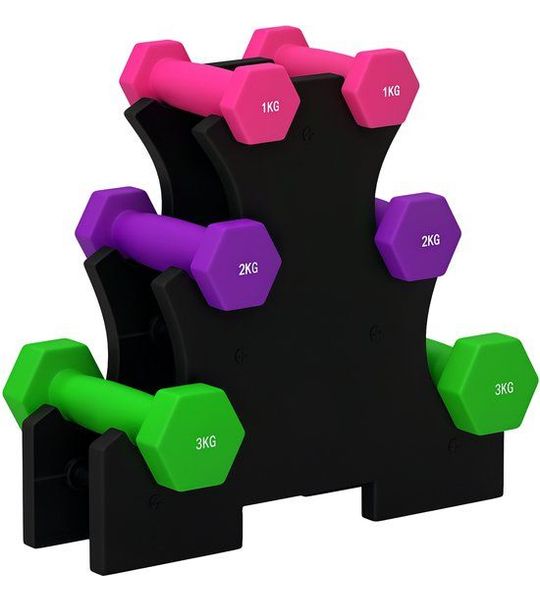 SPORTNOW Halterset - Metaal - 13x5x5cm - Roze, Groen en Paars
