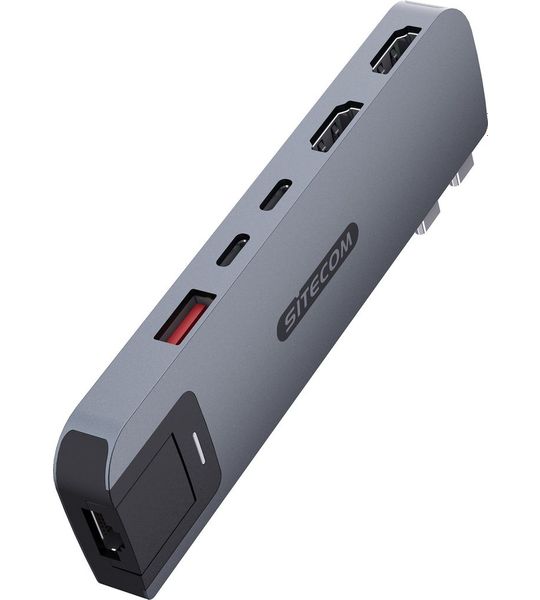 Sitecom MacBook Pro Multiport Hub 6 in 2 Grijs