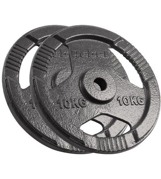 Cast iron weight set 2x10kg bore 31mm disc with handles REBEL ACTIVE