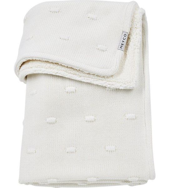 Deken Wieg Meyco Knots Teddy Offwhite 75x100