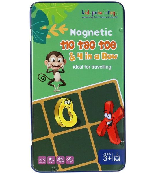 Magnetische Reisspel in Blik Tic, Tac, Toe & 4 op een Rij