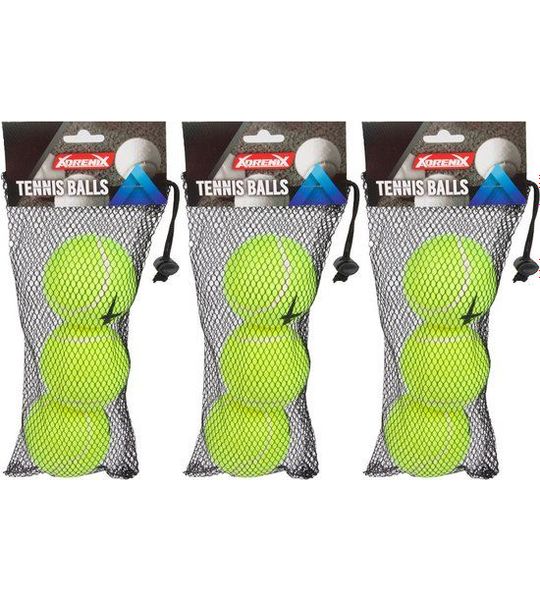 ADRENIX Tennisballen - 9x - hersluitbaar net - geel/groen - speelgoed