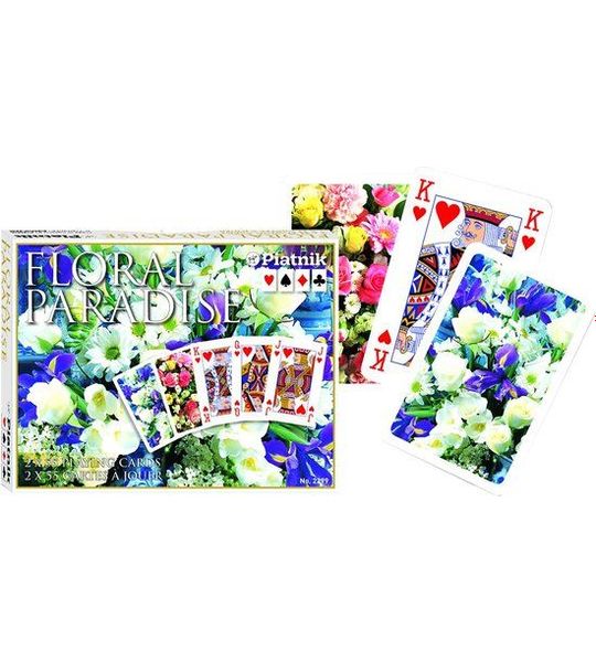 Piatnik Bloem Paradijs Blauw Speelkaarten - Dubbeldekker
