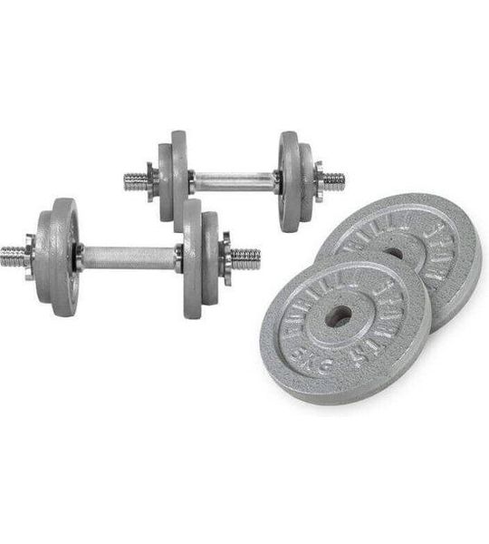 Gorilla Sports Set Dumbells 30 kg - Halterset - Gietijzer - 30 mm - Dumbbell