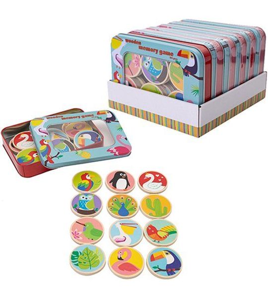 Houten memory spel 24 elementen - Gra drewniana memory 24 elementy