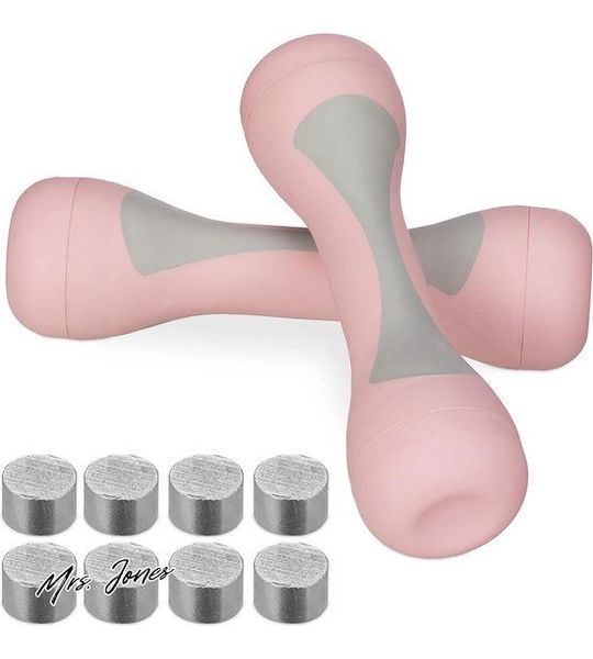 Mrs. Jones verstelbare dumbbell set voor vrouwen - 1kg tot 15kg - roze .