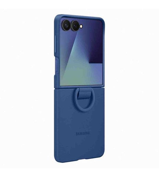 Samsung Ring Silicone Telefoonhoesje Voor Samsung Galaxy Z Flip 7 Blauw