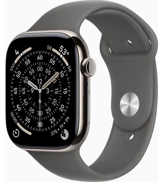 Apple Watch Series 11 gps + Cellular - 46mm titanium Case Stone Grey Sport Band M/l Smartwatch Natural