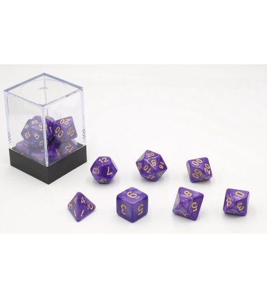 HOT Games Dobbelstenen Paars Parelmoer 7 set Brick