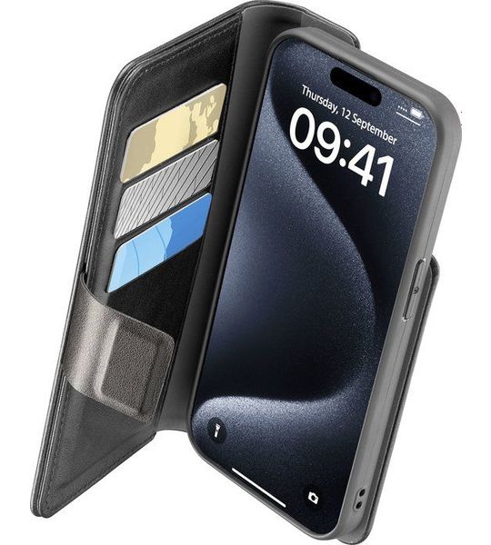 Cellularline Iphone 15 Pro Max Case Book Agenda Zwart