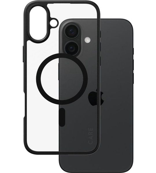 CARE Flagship Case Urban Combat Met Zwart Frame En Magsafe Telefoonhoesje Voor Apple Iphone 2024 6.7'' Transparant