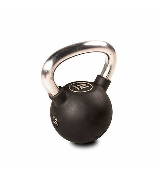 Olive Rubber 12kg Kettlebell Zwart 12 kg