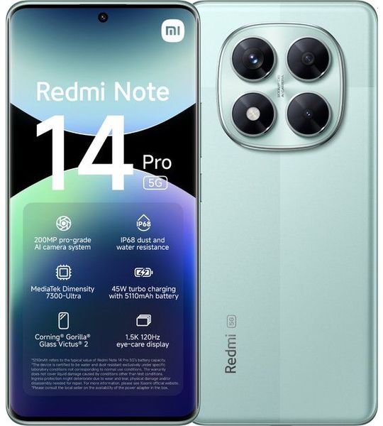 Xiaomi Redmi Note 14 Pro - 5g 256gb Coral Groen 256 Gb